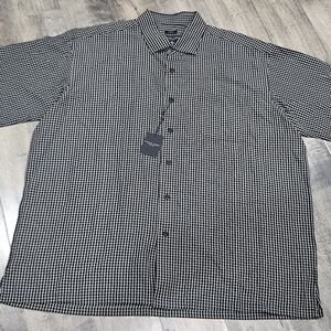 Men's Black and White Checkered Shirt